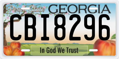 GA license plate CBI8296