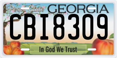 GA license plate CBI8309
