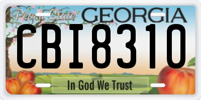 GA license plate CBI8310