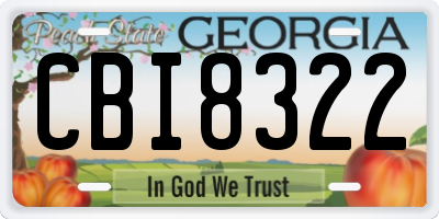 GA license plate CBI8322