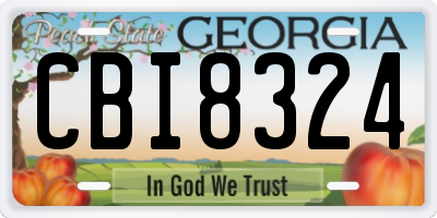 GA license plate CBI8324