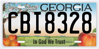 GA license plate CBI8328
