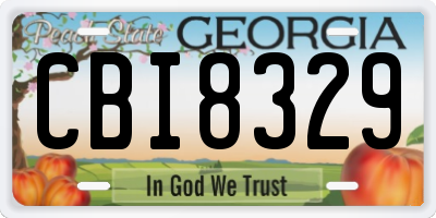 GA license plate CBI8329