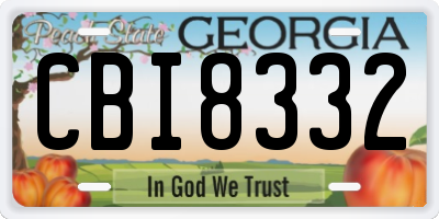 GA license plate CBI8332