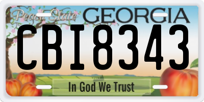 GA license plate CBI8343