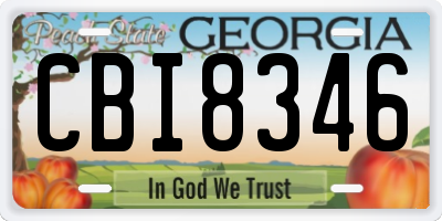 GA license plate CBI8346