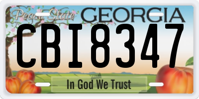 GA license plate CBI8347