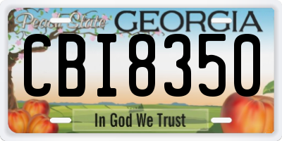 GA license plate CBI8350