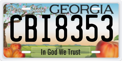 GA license plate CBI8353