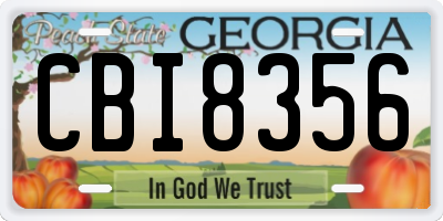 GA license plate CBI8356