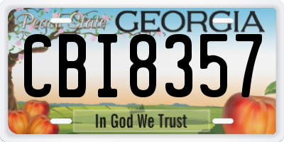 GA license plate CBI8357