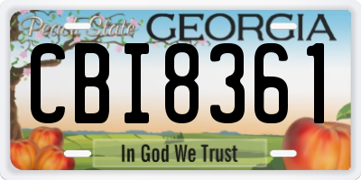 GA license plate CBI8361