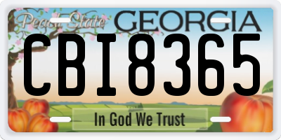 GA license plate CBI8365