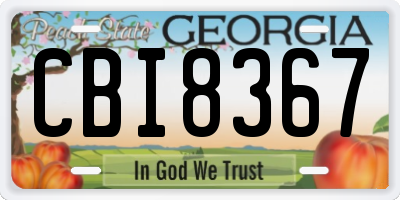 GA license plate CBI8367