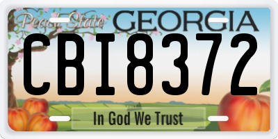 GA license plate CBI8372