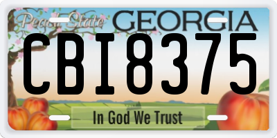 GA license plate CBI8375