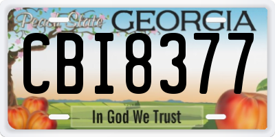 GA license plate CBI8377
