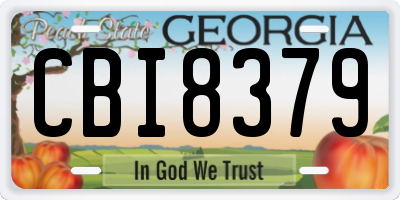 GA license plate CBI8379