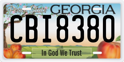 GA license plate CBI8380