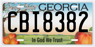 GA license plate CBI8382