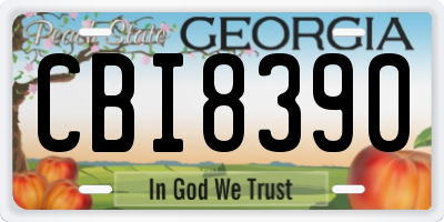 GA license plate CBI8390