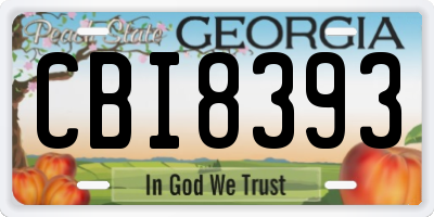 GA license plate CBI8393