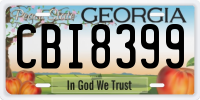GA license plate CBI8399