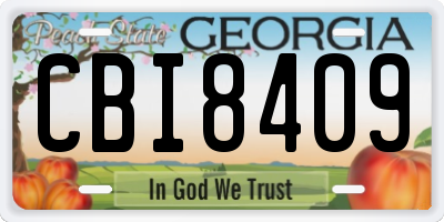 GA license plate CBI8409