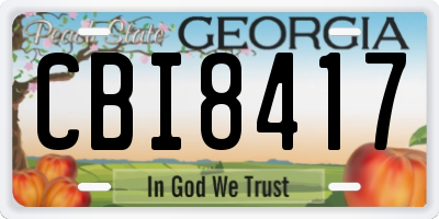 GA license plate CBI8417