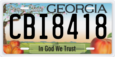 GA license plate CBI8418