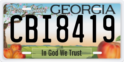 GA license plate CBI8419