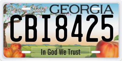 GA license plate CBI8425