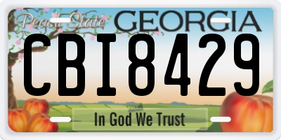 GA license plate CBI8429