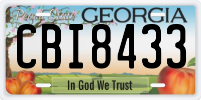 GA license plate CBI8433