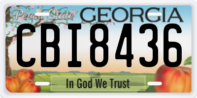 GA license plate CBI8436