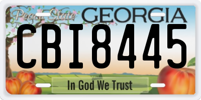 GA license plate CBI8445