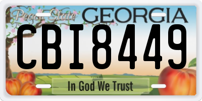 GA license plate CBI8449