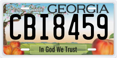 GA license plate CBI8459