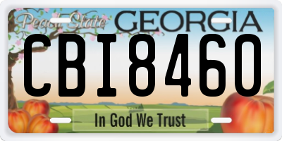 GA license plate CBI8460