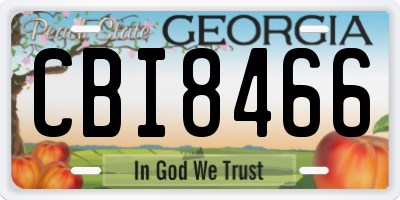 GA license plate CBI8466