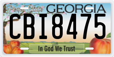GA license plate CBI8475