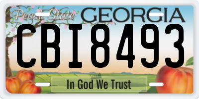 GA license plate CBI8493