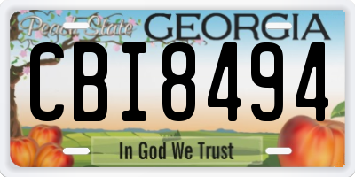 GA license plate CBI8494