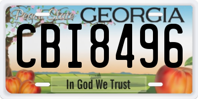 GA license plate CBI8496