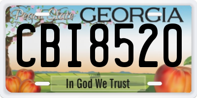 GA license plate CBI8520