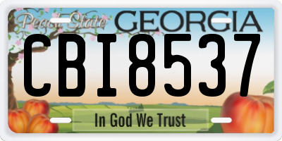 GA license plate CBI8537