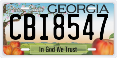 GA license plate CBI8547