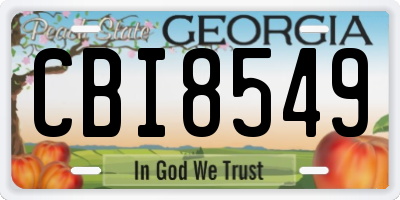 GA license plate CBI8549