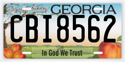 GA license plate CBI8562