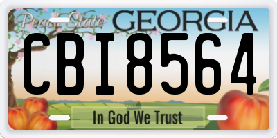 GA license plate CBI8564
